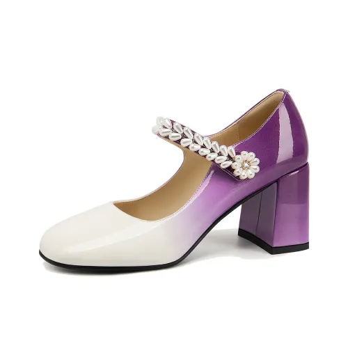 Lily Wei High Heels Women's White/Purple Gradient