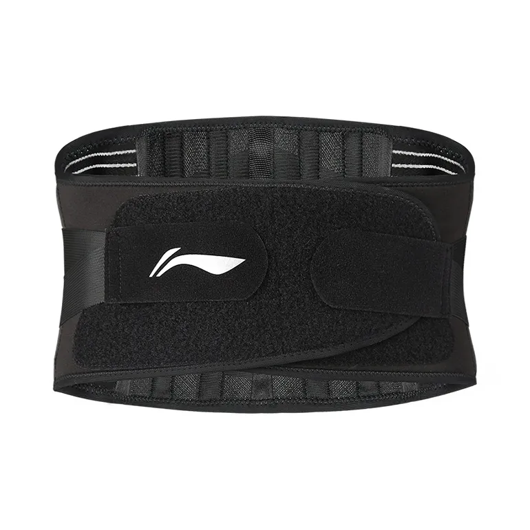 LiNing Back Support Braces Fitness Basketball Running Breathable Protective Compression Black Elastane Polyester Men's-2