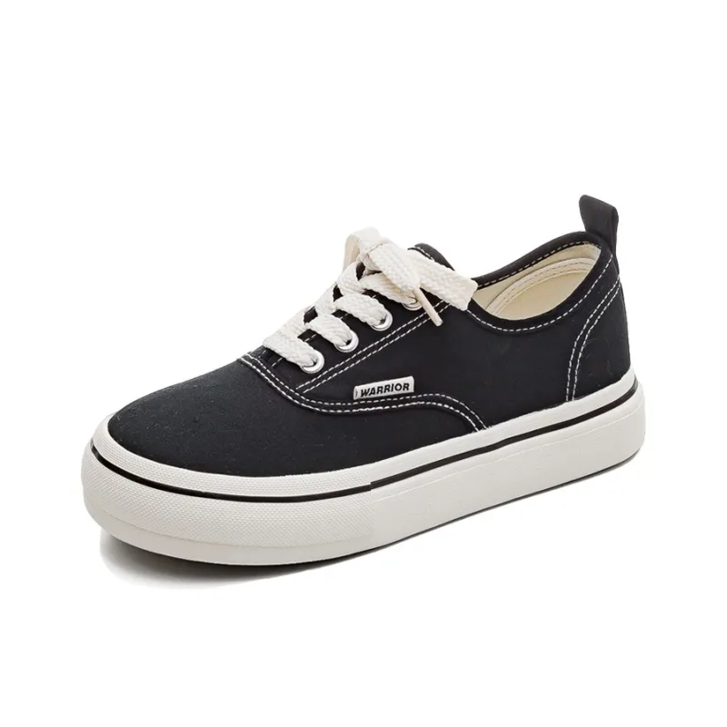 Warrior Height Increasing Abrasion Resistant Lightweight Breathable Slip Resistant Low Top Canvas Shoes Women's-0