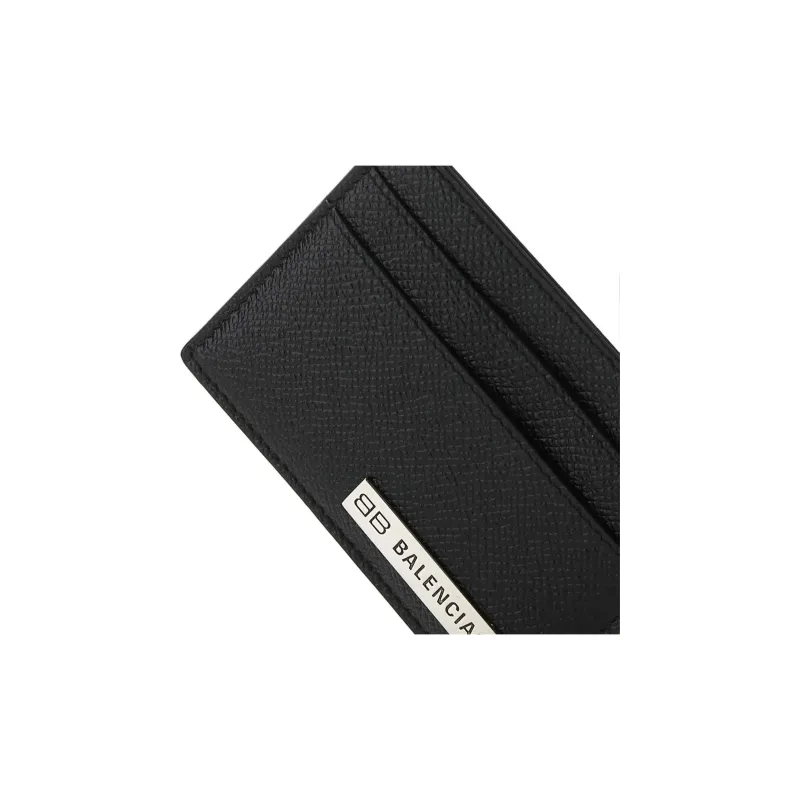 Balenciaga Calfskin Card Holder, Wallet Men's Black-2