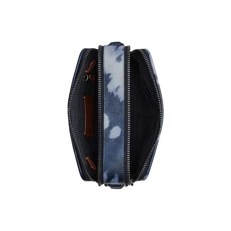 COACH Charter Cow Leather Shoulder Bag, Crossbody Bag Medium Size Women's Mixed Midnight Marine Blue-3