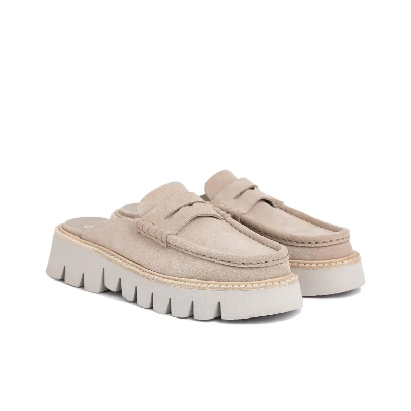 Pedro García Closed Toe Slippers 3.5cm Women's Beige-2