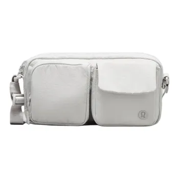 Lululemon Nylon Shoulder Bag Crossbody Bag Unisex Steam Gray