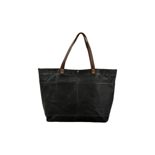 TTaG．baG Water-Resistant Oil Wax Canvas With Top Grain Cow Leather Canvas Bag Shoulder Bags Unisex