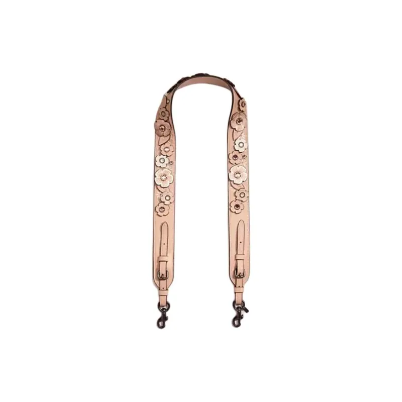 COACH Smooth Leather Bag Strap Women's Nude Pink & Pewter-0