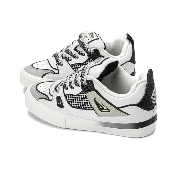 MINISO Low Top Skateboard Shoes Unisex Black White