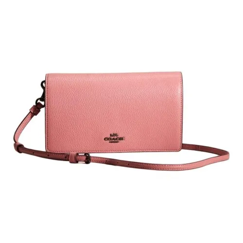 COACH Hayden Pebbled Leather Shoulder Bag Crossbody Bag Small Size Women's Rose Pink