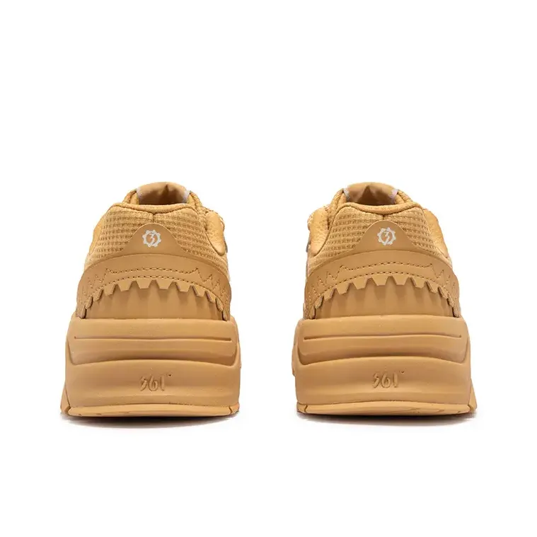 361° Wear-Resistant Low-Top Skateboard Shoes Men's Yellow Brown-3
