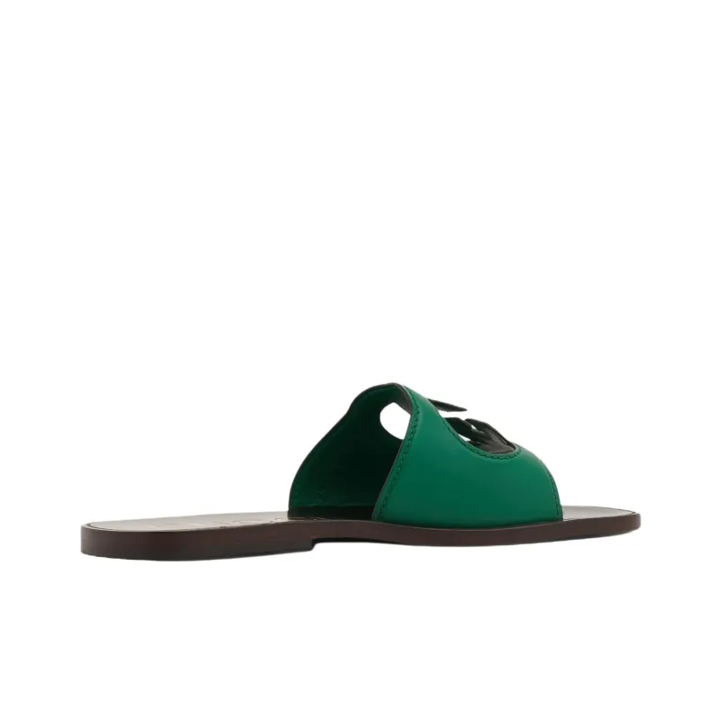 GUCCI Interlocking Slide Slippers Men's Green-4