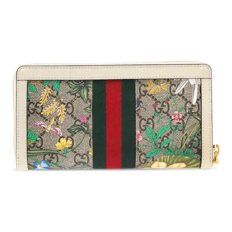 GUCCI Ophidia Canvas With Leather Wallets With Money Clip Women's Ebony/White/Multicolor-2