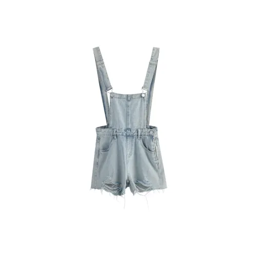 Wen Shan Denim Shorts Women's Light Blue