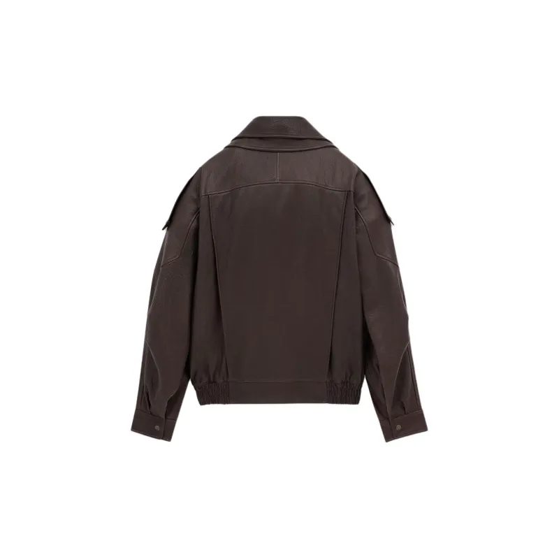 SAINT LAURENT Leather Bomber Jacket-1