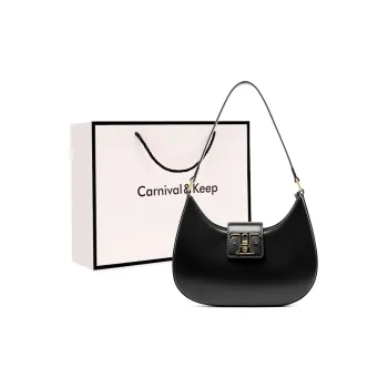 Carnival Keep Cow Leather Shoulder Bag Regular Women's Black/Brown/Cherry Red