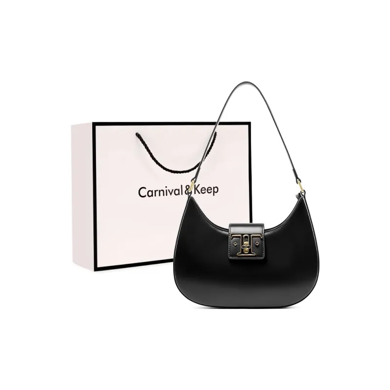 Carnival Keep Cow Leather Shoulder Bag Regular Women's Black/Brown/Cherry Red-0