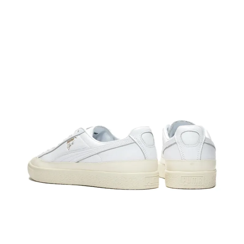 PUMA Clyde Rubber Toe Leather Leisure Board Shoes White-2