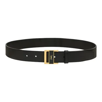 SAINT LAURENT Gio Logo Plaque Belt