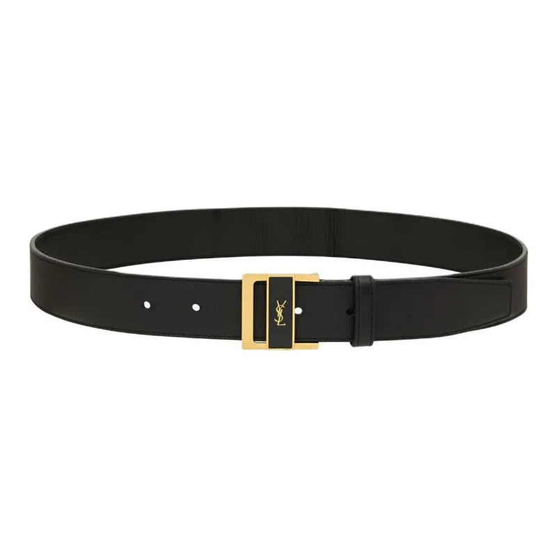 SAINT LAURENT Gio Logo Plaque Belt-0
