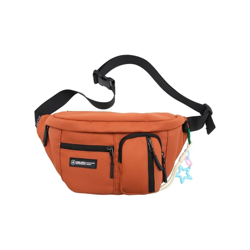 MOK Nylon Crossbody Bag Fanny Pack Sling Bag Regular Unisex White/Gray/Black/Orange/Blue-7
