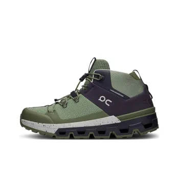 On Cloudtra Cushioned Slip Resistant Mid Top Trekking Shoes Women's Black Gray