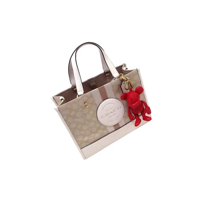 COACH Disney Collaboration Pebbled Leather Key Ring Bag Accessory Unisex Red-4