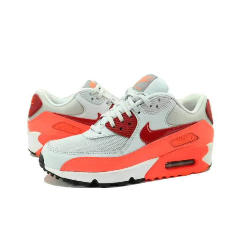 Nike Air Max 90 Essential Pure Platinum Total Crimson Women's-1