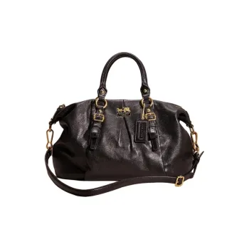 COACH Madison Leather Shoulder Bag Crossbody Bag Handbag Large Size Women's Black