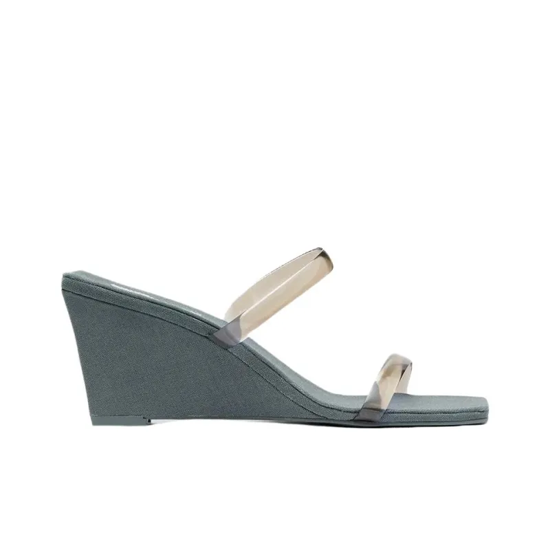 ST. AGNI Slide Slippers 7.3cm Women's Blue-1