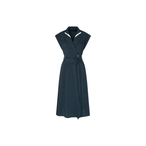 HDFULERN Sleeveless Dresses Women's Navy Blue