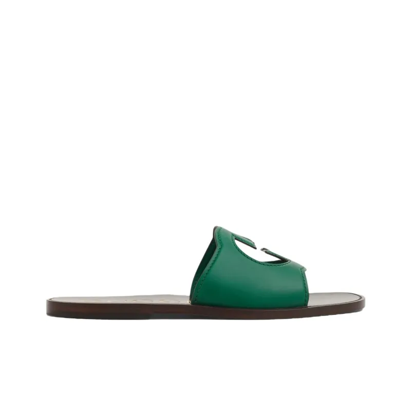 GUCCI Interlocking Slide Slippers Men's Green-1