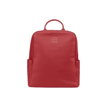 MOLESKINE Grained Matte Cow Leather Backpack Unisex Red