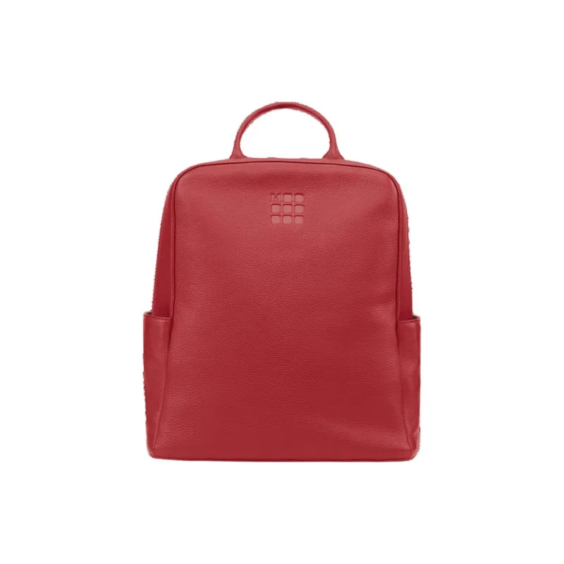 MOLESKINE Grained Matte Cow Leather Backpack Unisex Red-0