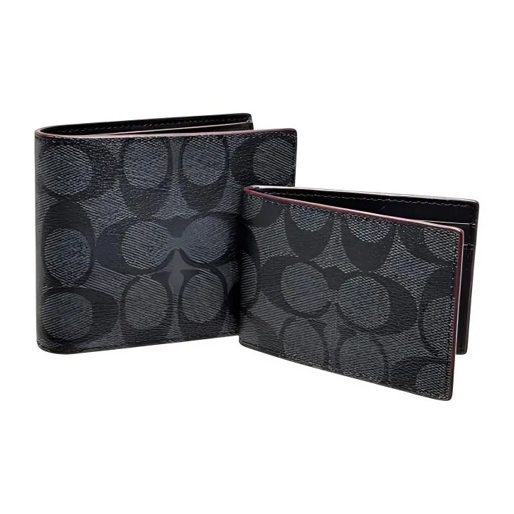 COACH 3 IN 1 Wallet Coated Canvas Set Wallet Mini Men's Black-2