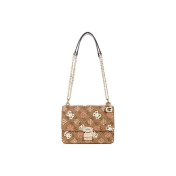 GUESS PU Shoulder Bag Crossbody Bag Regular Women's Tan & Beige