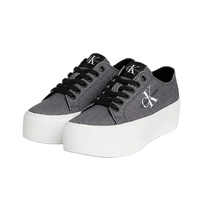 CKJ CALVIN KLEIN JEANS Low Top Skateboard Shoes Women's Gray-2