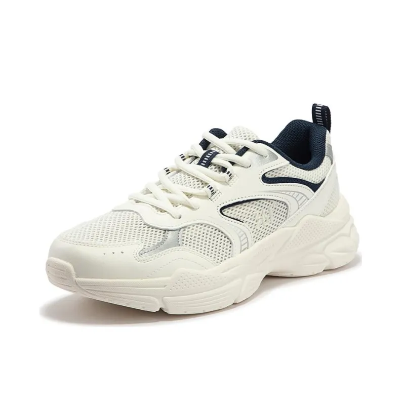 361° Breathable And Lightweight Low Top Casual Shoes Men's White Blue-1