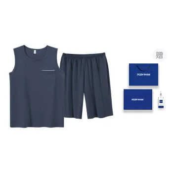 Floating Light Islands Pajama Set Men's Box Dusty Blue