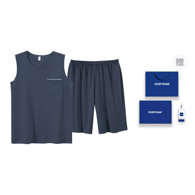 Floating Light Islands Pajama Set Men's Box Dusty Blue-0