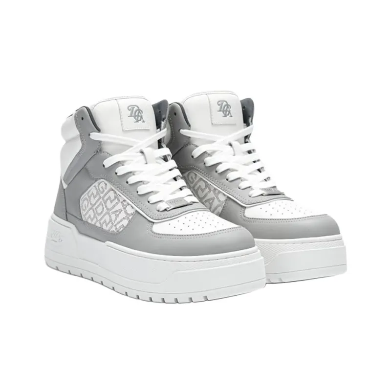 DEGAIA High-Top Skateboard Shoes Men's Raw White Light Gray-6