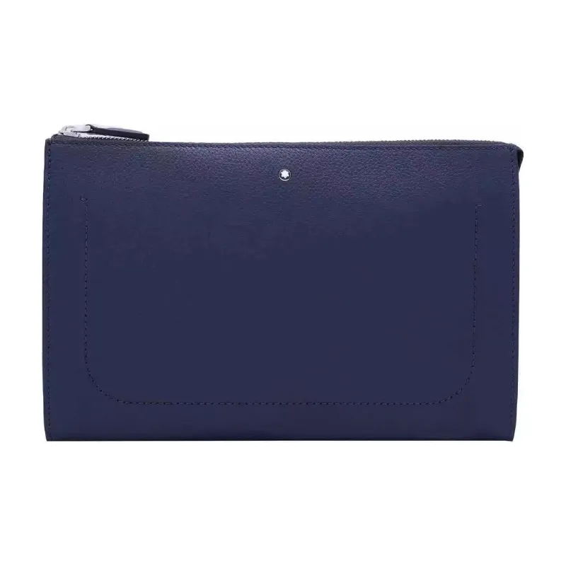 MONTBLANC Leather Clutch Men's Blue-0