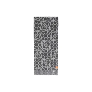 LOEWE Wool Knit Scarves Women's Gray