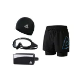 Black Blue+Black Swim Goggles+Swimming Cap+Swim Bag-Four-Piece Set