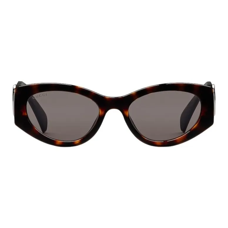 GUCCI Injection Molded Irregular Shape Sunglasses Women's Tortoiseshell-1