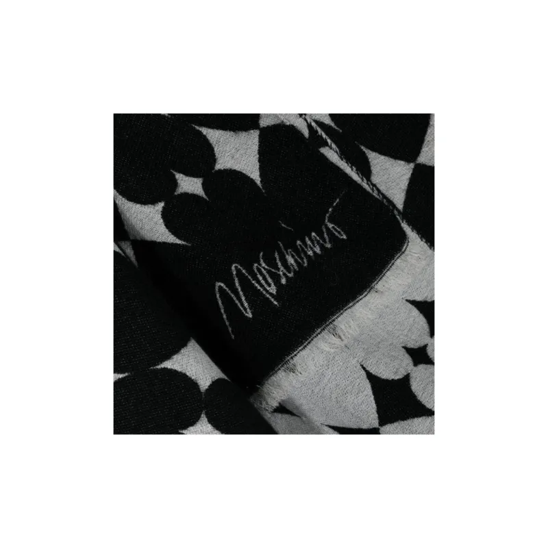 MOSCHINO Logo embroidered Heart jacquard Scarf-2