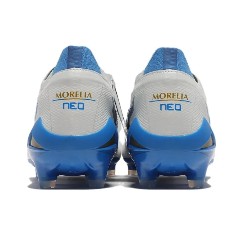 Mizuno Morelia Neo Anti Slip Wear Resistant Soccer Shoes Unisex White Blue-2