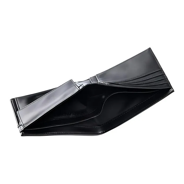 EMPORIO ARMANI Polyurethane Coin Purse Wallet Men's Black & Red-4