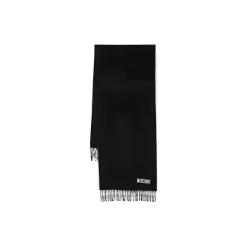 MOSCHINO Logo-embroidered Merino Wool Scarf