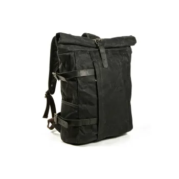 TTaG．baG Oil Wax Canvas With Feral Cow Leather Backpack Men's Black/Khaki/Army Green