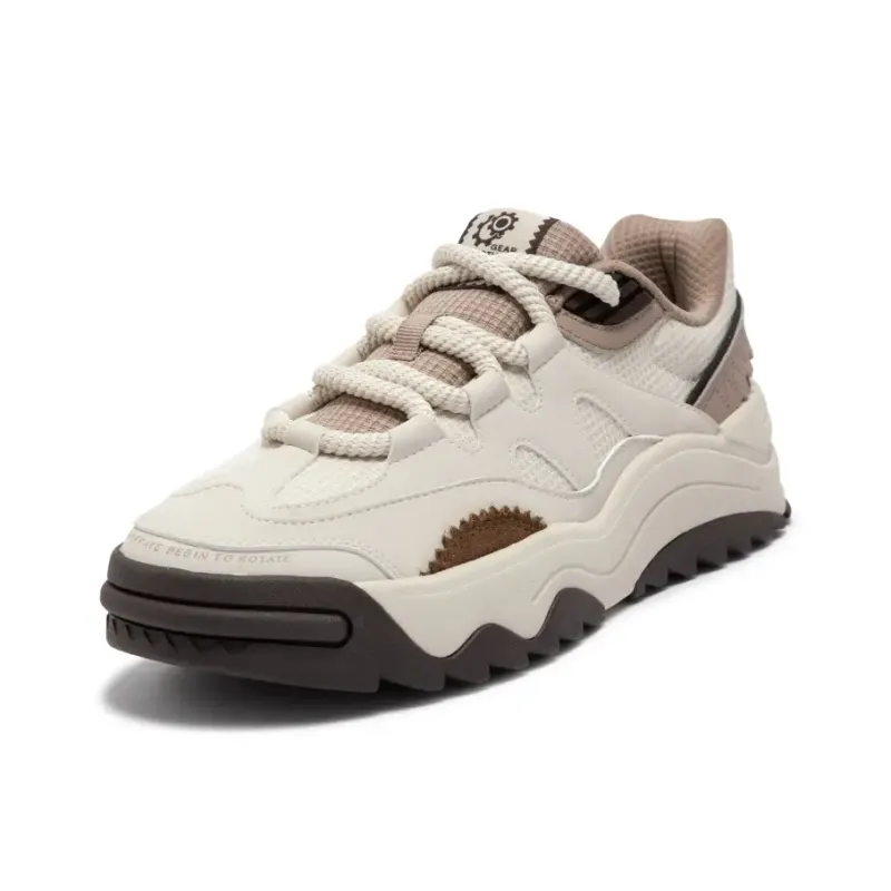 361° Wear-Resistant Low-Top Skateboard Shoes Men's White Umber-1