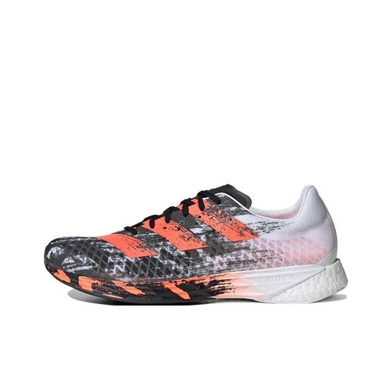 Adidas Adizero Pro Breathable Low-Top Running Shoes Men's White Black Orange-0