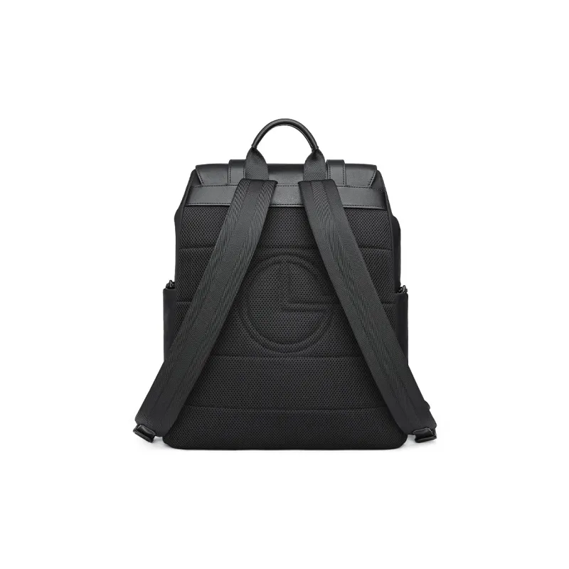 GOLDLION Fabric With Synthetic Leather Backpack Large Size Men's Black-3